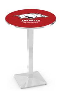 University of Arkansas 30" Top Pub Table with Chrome Finish