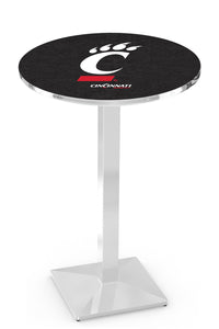 University of Cincinnati 30" Top Pub Table with Chrome Finish