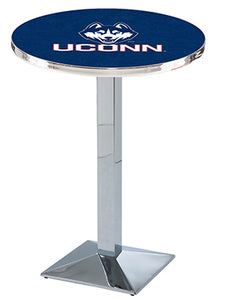 University of Connecticut 30" Top Pub Table with Chrome Finish