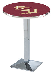 Florida State (Script) 30" Top Pub Table with Chrome Finish