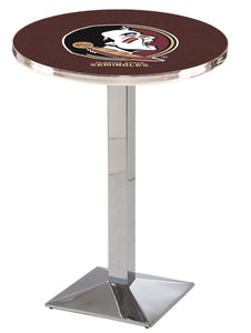 Florida State (Head) 30" Top Pub Table with Chrome Finish