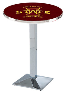 Iowa State University 30" Top Pub Table with Chrome Finish