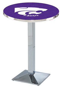 Kansas State University 30" Top Pub Table with Chrome Finish