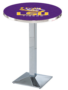 Louisiana State University 30" Top Pub Table with Chrome Finish