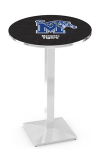 University of Memphis 30" Top Pub Table with Chrome Finish