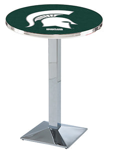 Michigan State University 30" Top Pub Table with Chrome Finish