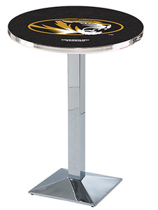 University of Missouri 30" Top Pub Table with Chrome Finish