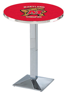 University of Maryland 30" Top Pub Table with Chrome Finish