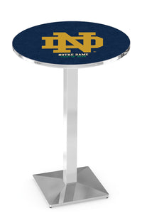 Notre Dame (ND) 30" Top Pub Table with Chrome Finish