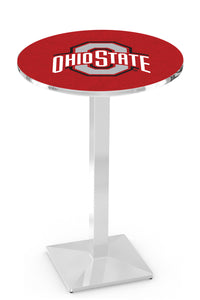 Ohio State University 30" Top Pub Table with Chrome Finish