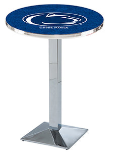 Penn State 30" Top Pub Table with Chrome Finish