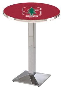 Stanford University 30" Top Pub Table with Chrome Finish