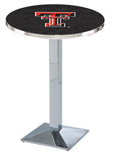 Texas Tech University 30" Top Pub Table with Chrome Finish