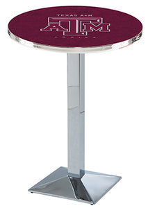 Texas A&M 30" Top Pub Table with Chrome Finish