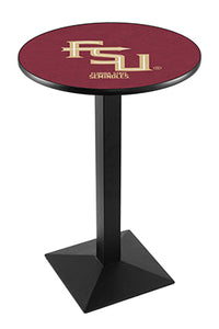 Florida State (Script) 30" Top Pub Table with Black Wrinkle Finish