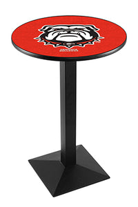 University of Georgia (Bulldog) 30" Top Pub Table with Black Wrinkle Finish