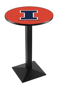 University of Illinois 30" Top Pub Table with Black Wrinkle Finish