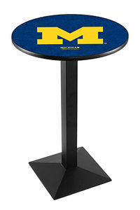 University of Michigan 30" Top Pub Table with Black Wrinkle Finish