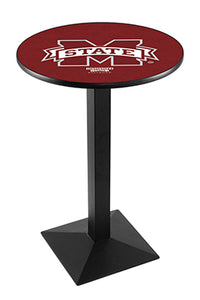 Mississippi State University 30" Top Pub Table with Black Wrinkle Finish