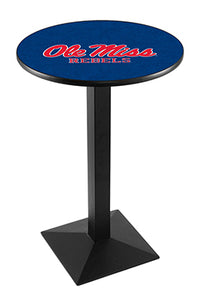 University of Mississippi 30" Top Pub Table with Black Wrinkle Finish