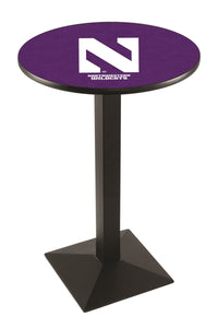 Northwestern University 30" Top Pub Table with Black Wrinkle Finish