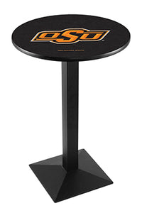 Oklahoma State University 30" Top Pub Table with Black Wrinkle Finish