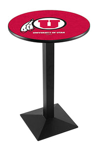 University of Utah 30" Top Pub Table with Black Wrinkle Finish