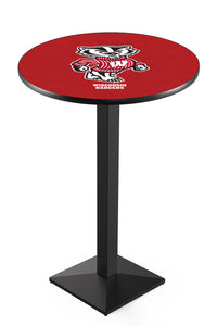 University of Wisconsin (Badger) 30" Top Pub Table with Black Wrinkle Finish