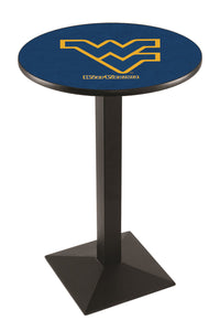 West Virginia University 30" Top Pub Table with Black Wrinkle Finish