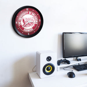 Oklahoma Sooners: Wagon - Ribbed Frame Wall Clock Default Title