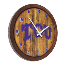 Load image into Gallery viewer, TCU Horned Frogs: &quot;Faux&quot; Barrel Top Wall Clock Default Title