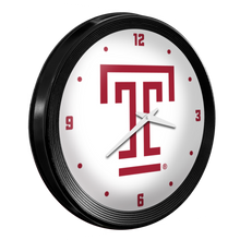 Load image into Gallery viewer, Temple Owls: Ribbed Frame Wall Clock White