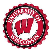 Load image into Gallery viewer, Wisconsin Badgers: Bottle Cap Wall Sign - The Fan-Brand