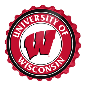 Wisconsin Badgers: Bottle Cap Wall Sign - The Fan-Brand