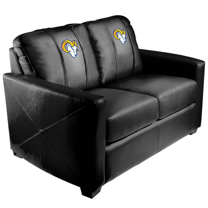 Silver Loveseat with Los Angeles Rams Secondary Logo
