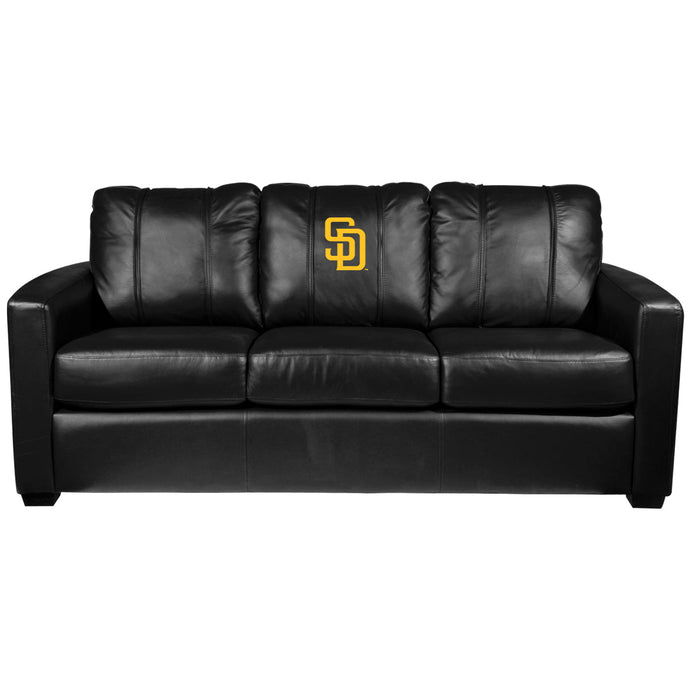 Silver Sofa with San Diego Padres Primary Logo