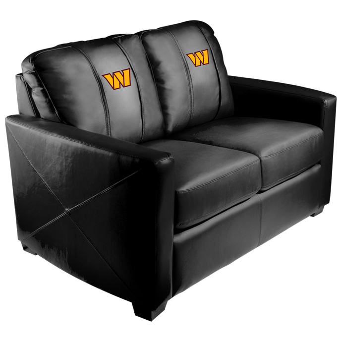 Silver Loveseat with Washington Commanders Primary Logo