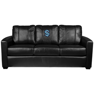 Silver Sofa with Seattle Kraken Primary Logo