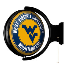 Load image into Gallery viewer, West Virginia Mountaineers: Original Round Rotating Lighted Wall Sign - The Fan-Brand