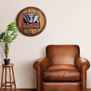 Alabama Crimson Tide: Al Logo - "Faux" Barrel Top Sign - The Fan-Brand