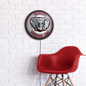 Alabama Crimson Tide: Al Logo - Round Slimline Lighted Wall Sign - The Fan-Brand