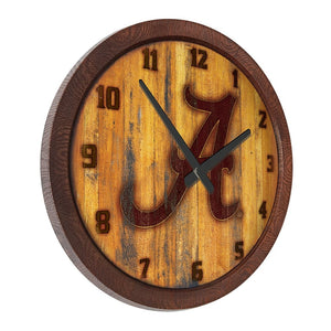 Alabama Crimson Tide: Branded "Faux" Barrel Top Wall Clock - The Fan-Brand