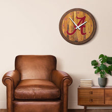 Load image into Gallery viewer, Alabama Crimson Tide: &quot;Faux&quot; Barrel Top Wall Clock - The Fan-Brand