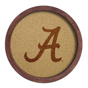 Alabama Crimson Tide: Logo - "Faux" Barrel Framed Cork Board - The Fan-Brand