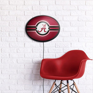 Alabama Crimson Tide: Oval Slimline Lighted Wall Sign - The Fan-Brand