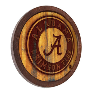 Alabama Crimson Tide: School Seal - Branded "Faux" Barrel Top Sign - The Fan-Brand