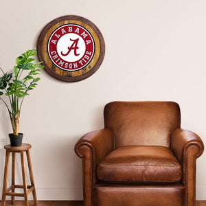 Alabama Crimson Tide: School Seal - "Faux" Barrel Top Sign - The Fan-Brand