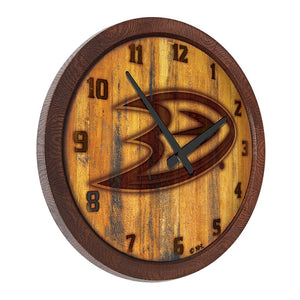 Anaheim Ducks: Branded "Faux" Barrel Top Wall Clock - The Fan-Brand