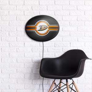 Anaheim Ducks: Oval Slimline Lighted Wall Sign - The Fan-Brand