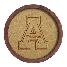 Load image into Gallery viewer, App State Mountaineers: &quot;Faux&quot; Barrel Framed Cork Board - The Fan-Brand